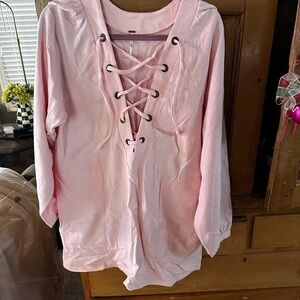 FP Movement by Free People Pink Lace-Up Swim Coverup